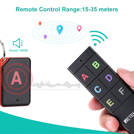 TH104 Wireless Key Finder RF Key Locator Pet Tracker Wallet Tracker Remote Control 1 RF Transmitter 6 Receiver