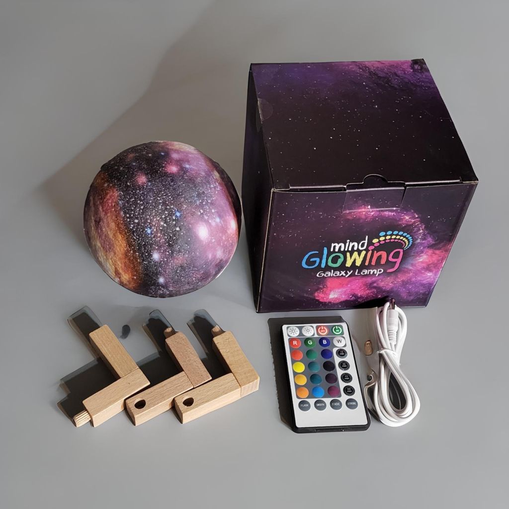 Mind Glowing Galaxy Lamp 16 Colors 4.7 inches with Stand and Remote